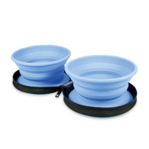 Kiwi Travel Double Bowl  Blauw