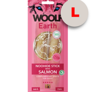Woolf Earth Noohide L Stick With Salmon 85G
