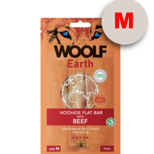 Woolf Earth Noohide M Flat Bar With Beef 90G