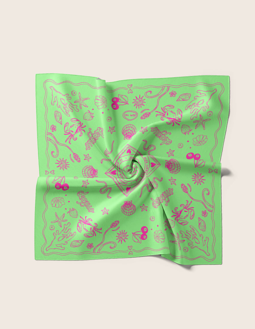 Bandana soleil - green / pink - Afbeelding 2