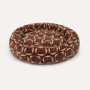 Retro round dog bed