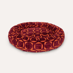 Retro round dog bed
