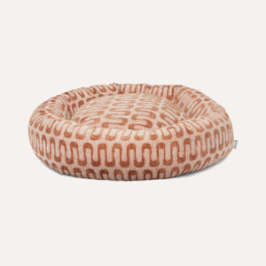 Retro wave round dog bed