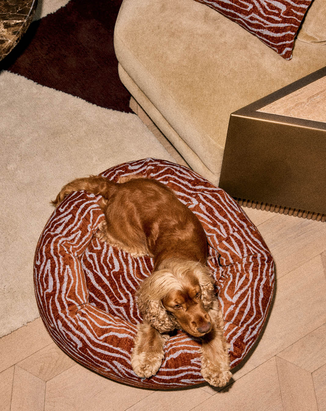 Ethnic round dog bed